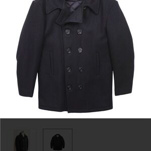 NEW Authentic Men’s Classic Double-Breasted Navy Peacoat